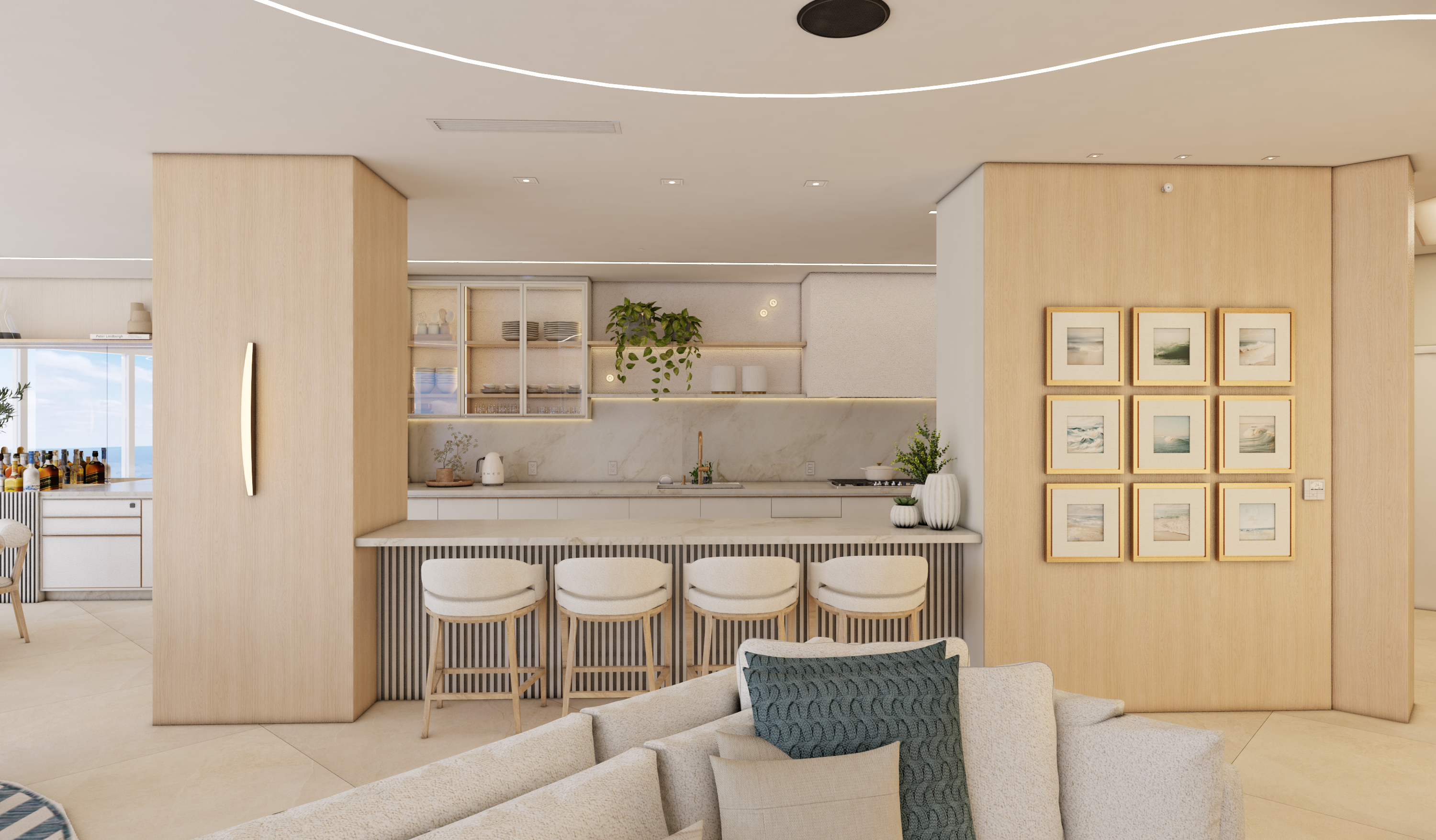 Living room kitchen view